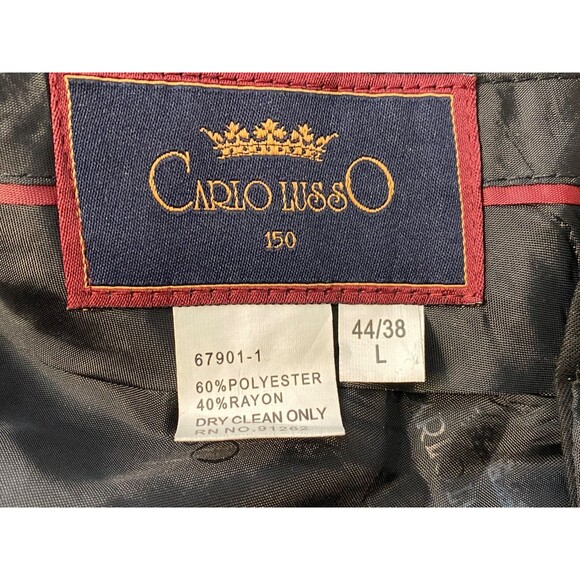 NWT Carlos Lusso Men's 44L 2pc Pants (38W) Suit Jacket Black Formal Career Prom - Picture 10 of 13
